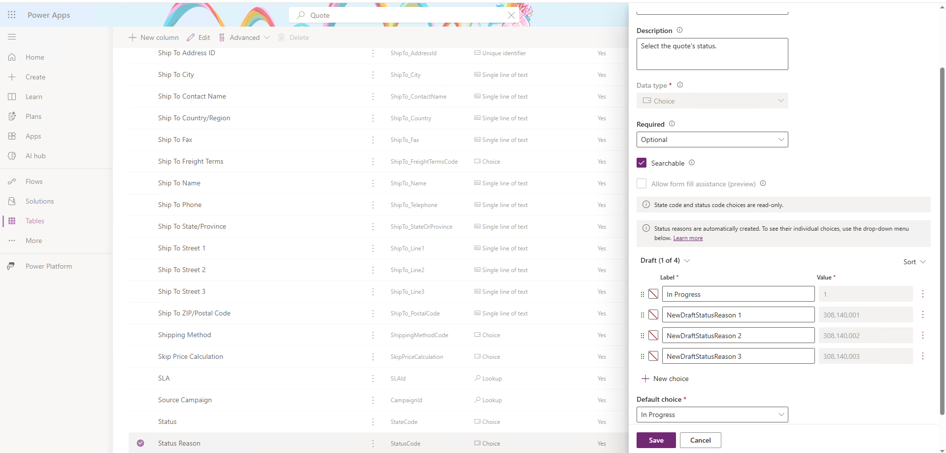 Cloud Connect CE Extended Status Reason column Power Apps.png