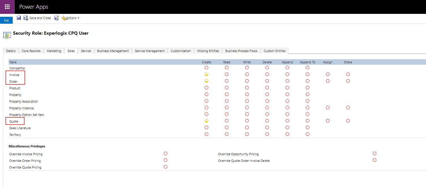 Security Role Experlogix CPQ User Power Apps CE.png